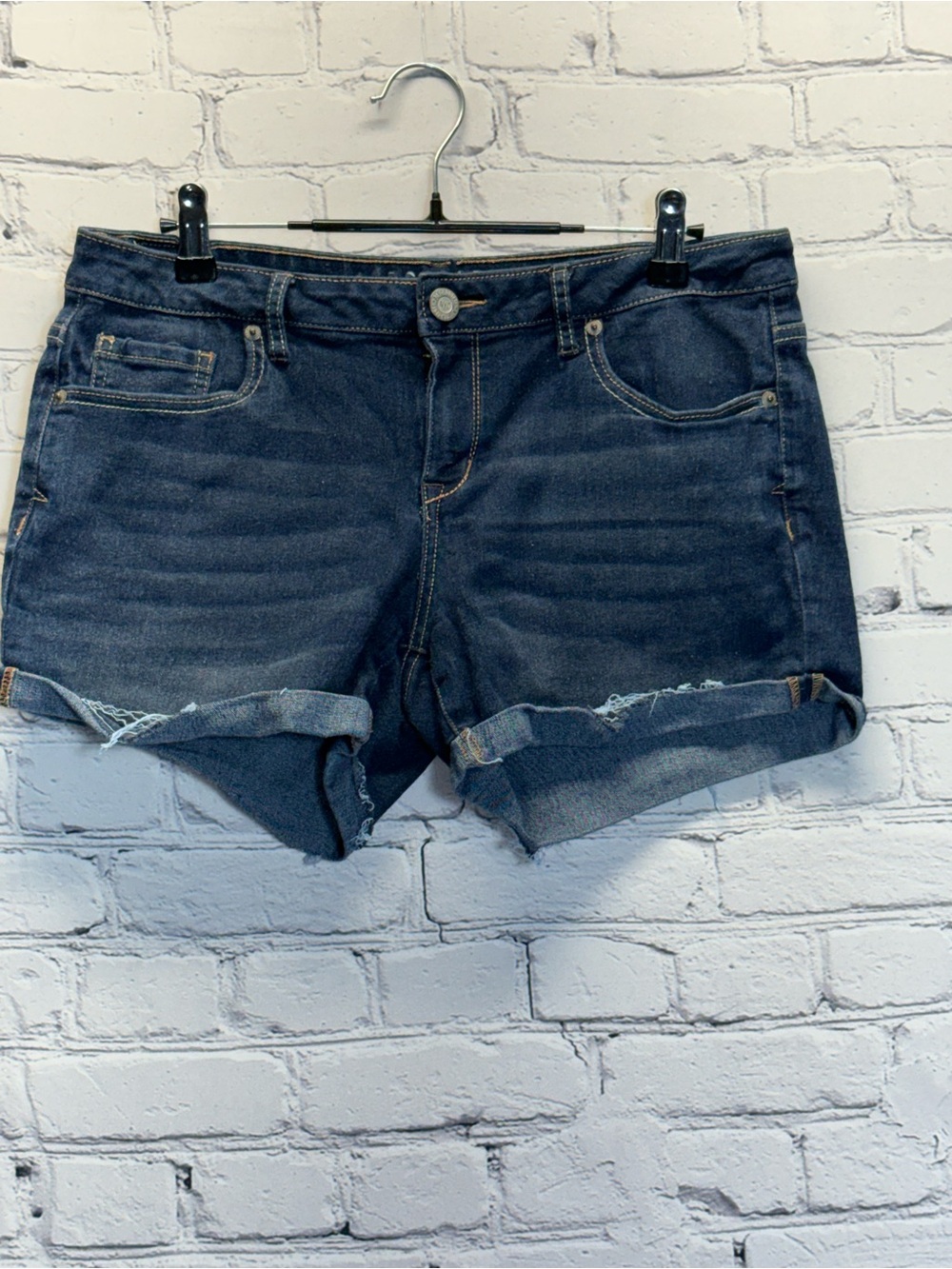 Aeropostale MIDI Size 10 Blue Jean Mini Shorts Rolled Cuff